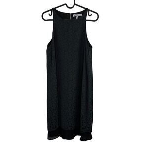 BCBGeneration Black Floral Mesh Dress Size 4 Silky Party Cocktail Whimsigoth LBD